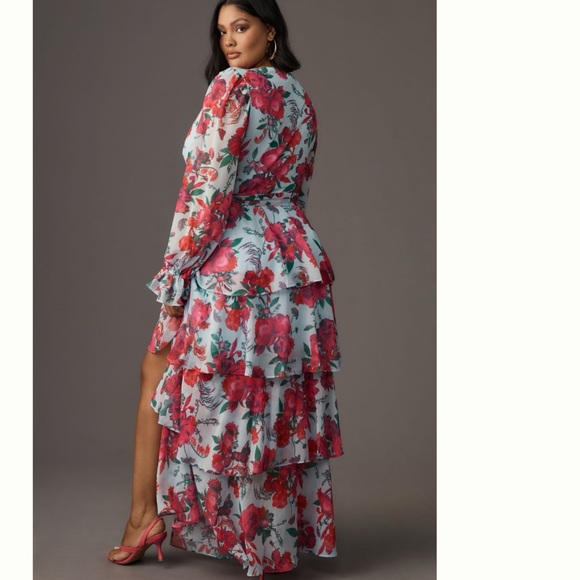 NWT Anthropologie Hutch Bardo Long-Sleeve V-Neck True Wrap Maxi Dress 1X - Picture 6 of 16